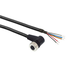 Гніздовий роз'єм кутовий, M12, 4 контакти, кабель PUR 1 м, Telemecanique XZCP1241L1S14