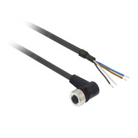 Гніздовий роз'єм кутовий, M12, 4 контакти, кабель PUR 2 м, Telemecanique XZCP1241L2