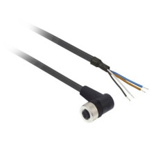 Гніздовий роз'єм кутовий, M12, 4 контакти, кабель PUR 5 м, Telemecanique XZCP1241L5