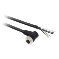 Гніздовий роз'єм кутовий, M12, 5 контактів, кабель PUR 20 м, Telemecanique XZCP12V12L20