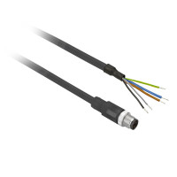Штекерный разъем прямой, M12, 5 контактов, кабель PUR 2 м, Telemecanique XZCP1564L2