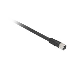 Гніздовий роз'єм прямий, M12, 8 контактів, кабель PUR 5 м, Telemecanique XZCP29P11L5