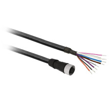 Гніздовий роз'єм прямий, M12, 8 контактів, кабель PUR 20 м, Telemecanique XZCP29P12L20