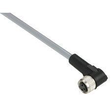 Гніздовий роз'єм кутовий, M8, 3 контакти, кабель ПВХ 5 м, Telemecanique XZCPV0666L5