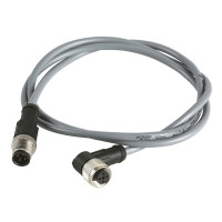 З’єднувальний кабель XZ, прямий штекер M12 4 pin, кутове гніздо M12 4 pin, PVC 1 м, Telemecanique XZCRV1512041C1