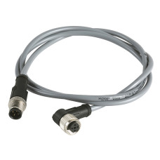 З’єднувальний кабель XZ, прямий штекер M12 4 pin, кутове гніздо M12 4 pin, PVC 1 м, Telemecanique XZCRV1512041C1